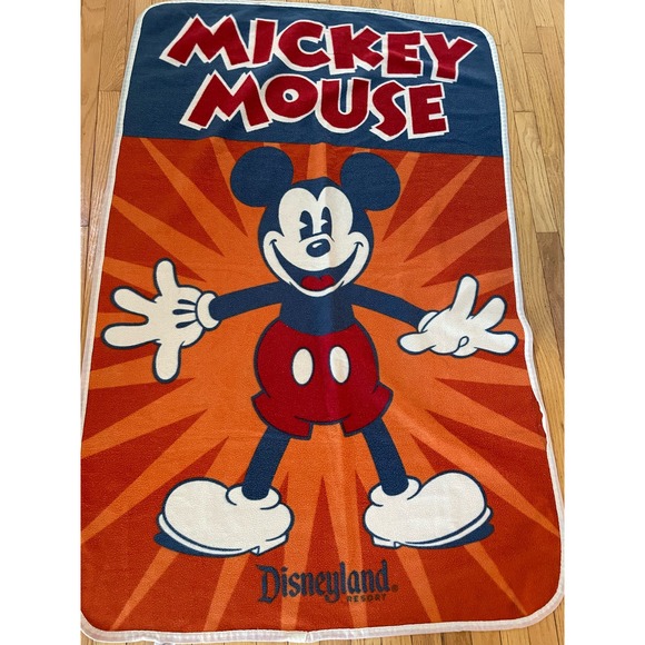 Vintage Disneyland Mickey Mouse Blanket‎ 58x38 inches - Picture 1 of 3
